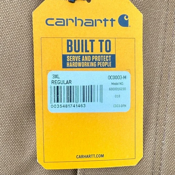 Carhartt Firm Duck Insulated Traditional Coat Brown Men 3XL Loose Fit OC0003-M - Picture 7 of 9